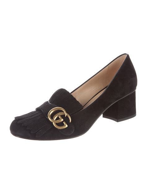 gucci marmont white and black stich|Gucci Marmont black suede shoes.